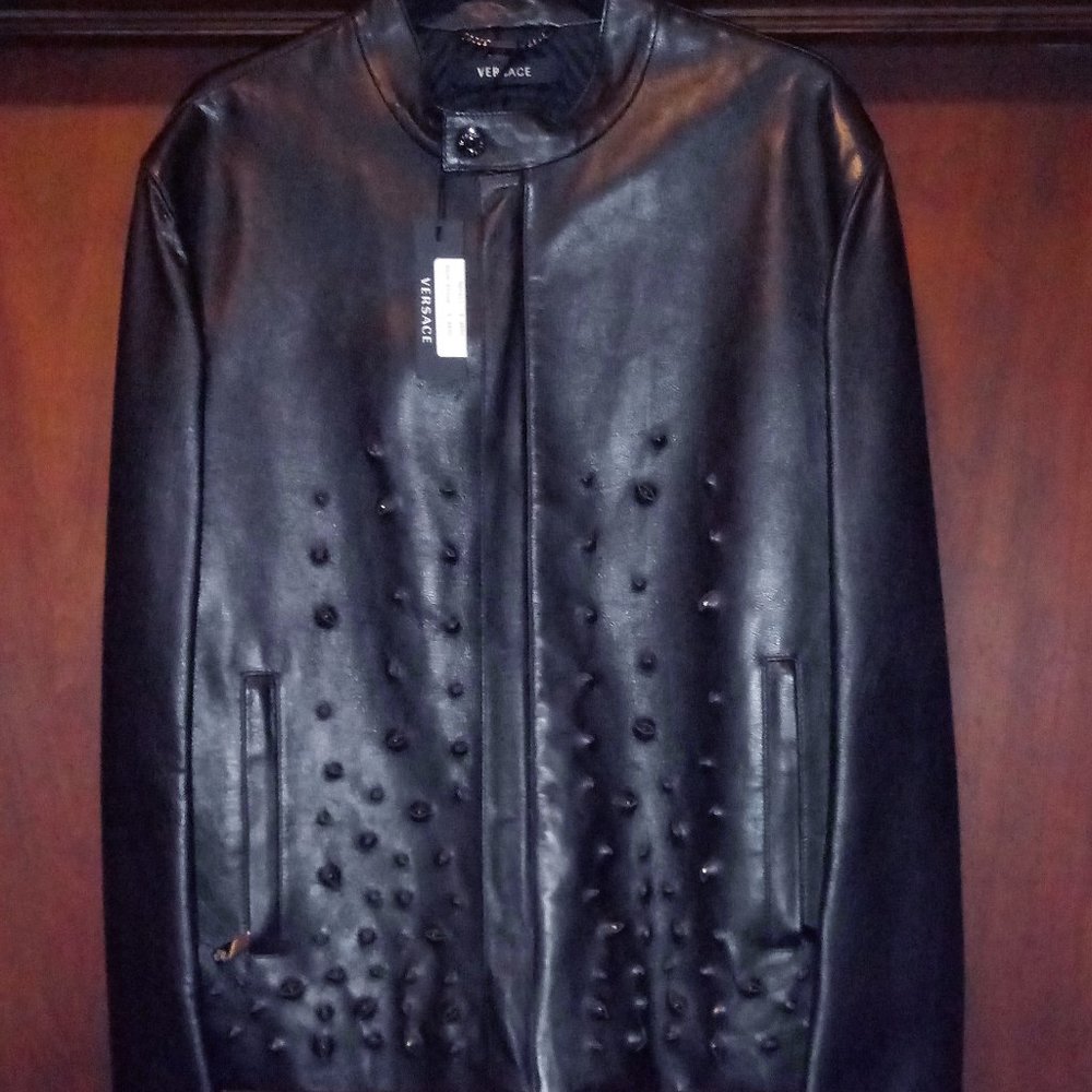 Versace Collection Laser Cut Studded Jacket
